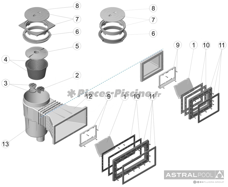 Pièces skimmer ASTRAL Prestige 