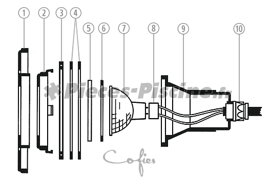 Pièces détachées projecteur halogène COFIES 75W