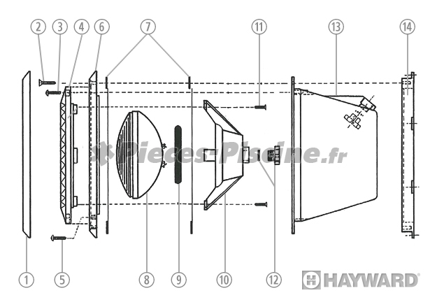 Pièces détachées projecteur HAYWARD SP512