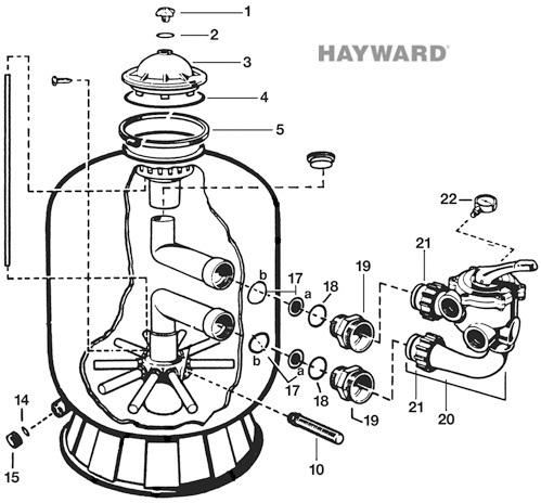 Pièces détachées filtre à sable HAYWARD PRO SERIES Side