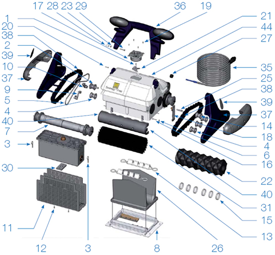 Pièces détachées robot ZODIAC Sweepy Free