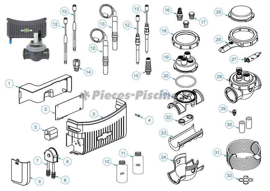 Pièces détachées module électrolyseur ZODIAC TRi Pro / pH