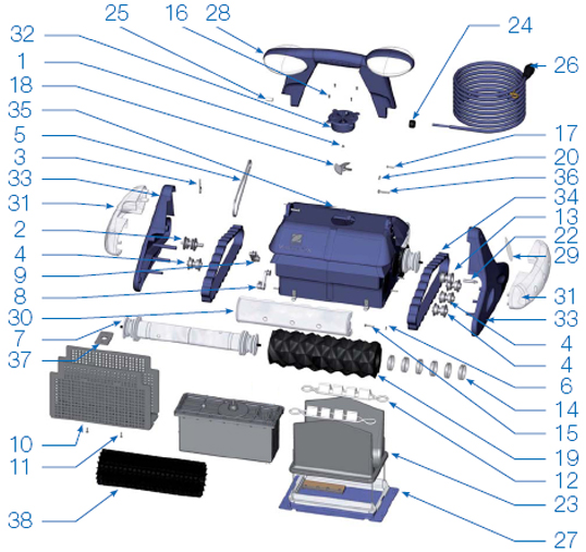 Pièces détachées robot ZODIAC Voyager 2X